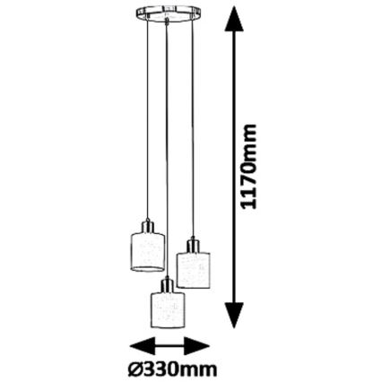 Rabalux 5012 - Hanglamp aan koord NATINA 3xE14/25W/230V