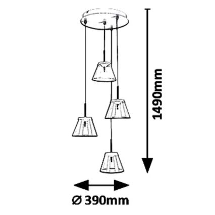 Rabalux - LED Hanglamp aan een koord AVIANA 4xLED/6W/230V