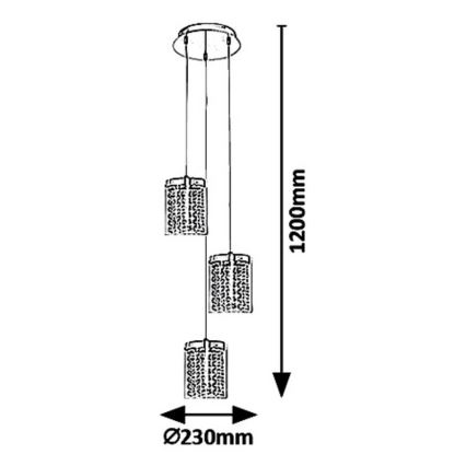 Rabalux 5044 - LED Hanglamp aan koord ASTRELLA 3xLED/6W/230V