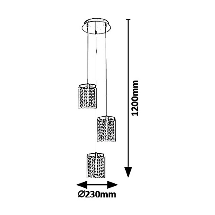 Rabalux 5044 - LED Hanglamp aan koord ASTRELLA 3xLED/6W/230V