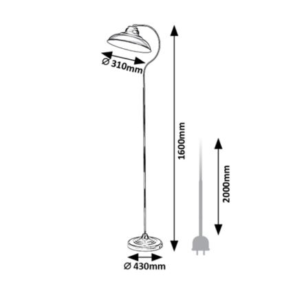 Rabalux - Staande lamp 1xE27/60W/230V