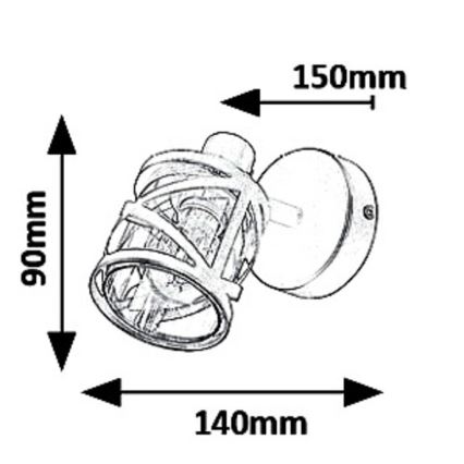 Rabalux 5335 - Wandspots OBERON 1xE14/40W/230V