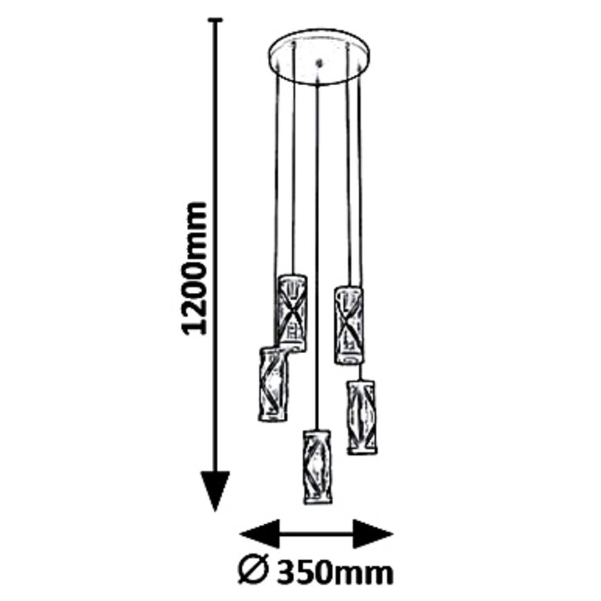 Rabalux 5340 - Hanglamp aan koord OBERON 5xE14/40W/230V