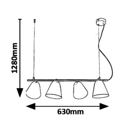 Rabalux 5377 - Hanglamp aan koord ALTDER 4xE14/40W/230V