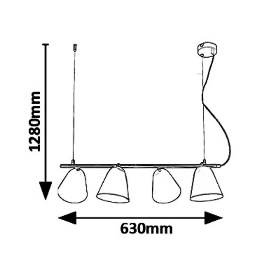 Rabalux 5377 - Hanglamp aan koord ALTDER 4xE14/40W/230V