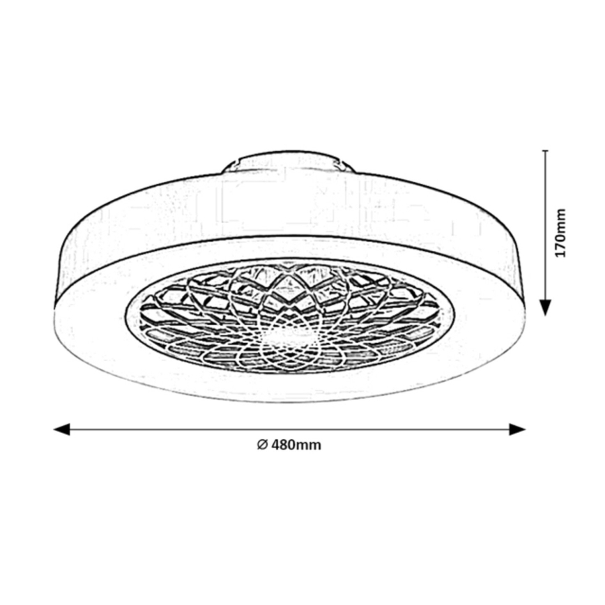 Rabalux - Dimbare LED Plafond Lamp met Ventilator LED/35W/230V 3000-6000K + afstandsbediening