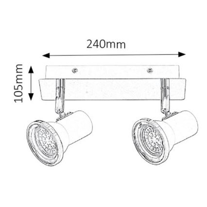 Rabalux - LED Badkamerspot 2xGU10/4,5W/230V IP44