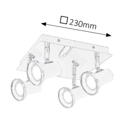 Rabalux - LED Badkamerspot 4xGU10/4,5W/230V IP44