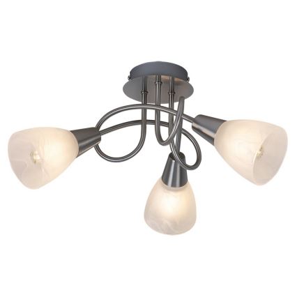 Rabalux 5532 - Mat Chromen Plafondlamp JENNA 3x E14 / 40W / 230V