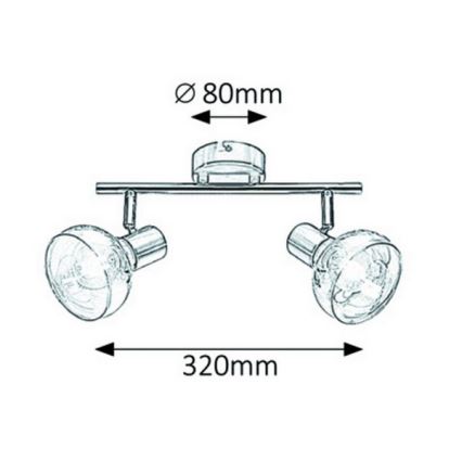 Rabalux 5547 - Spot HOLLY 2xE14/40W/230V gouden