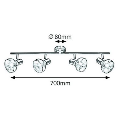 Rabalux - Spot 4xE14/40W/230V gouden