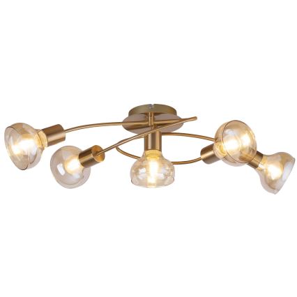 Rabalux - Plafondlamp 5xE14/40W/230V gouden