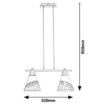 Rabalux - Hanglamp aan koord 2xE27/60W/230V