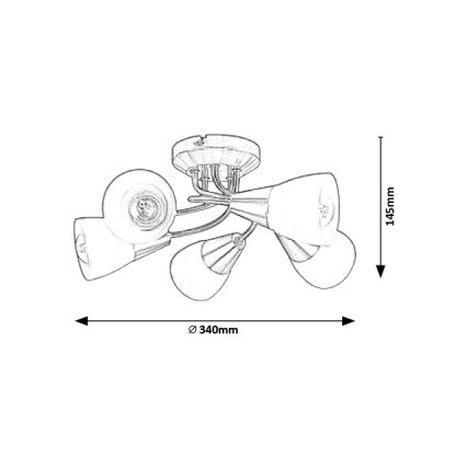 Rabalux - Plafondlamp 5xE14/40W/230V diameter 34 cm