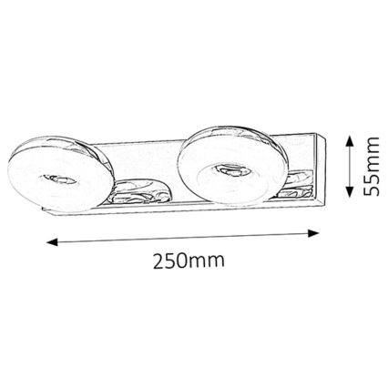 Rabalux - LED Badkamerverlichting 2xLED/5W/230V IP44