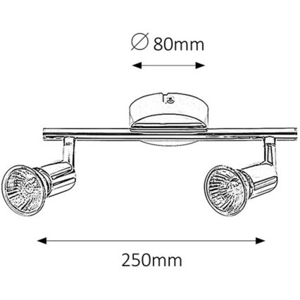 Rabalux - Spot 2xGU10/50W/230V