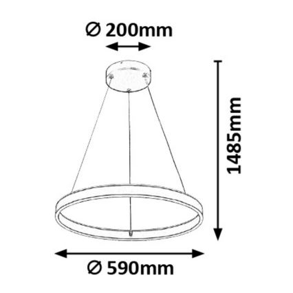 Rabalux - LED Hanglamp aan koord dimbaar LED/36W/230V + AB