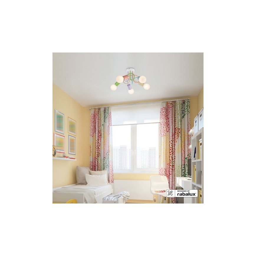 Rabalux 6340 - Plafondlamp LINETT 5xE27/40W/230V