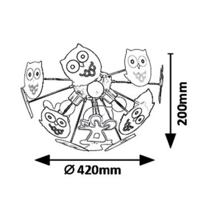 Rabalux 6389 - Plafondlamp kinderkamer BIRDY 3xE14/40W/230V