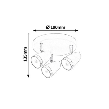 Rabalux - LED Spot 3xLED/4W/230V