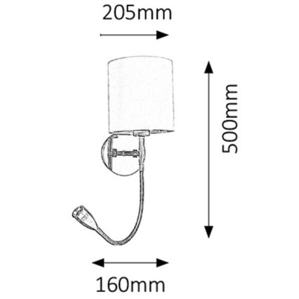 Rabalux - LED Wandlamp 1xE27/40W+LED/3W
