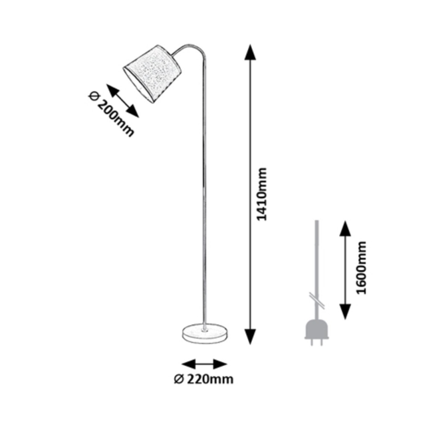 Rabalux - Staande lamp 1xE27/25W/230V grijs