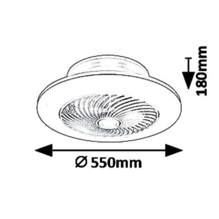 Rabalux - Dimbare LED Plafond Lamp met Ventilator DALFON LED/36W/230V 3000-6000K + afstandsbediening