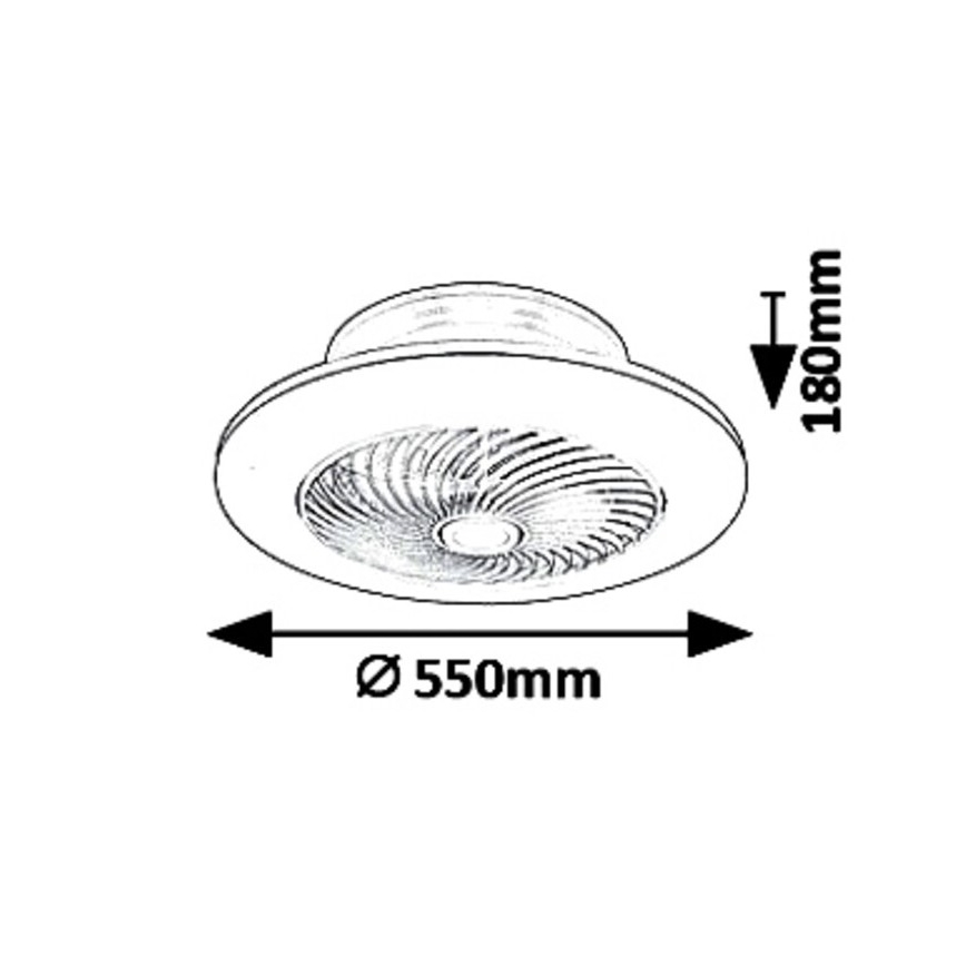 Rabalux - Dimbare LED Plafond Lamp met Ventilator DALFON LED/36W/230V 3000-6000K + afstandsbediening