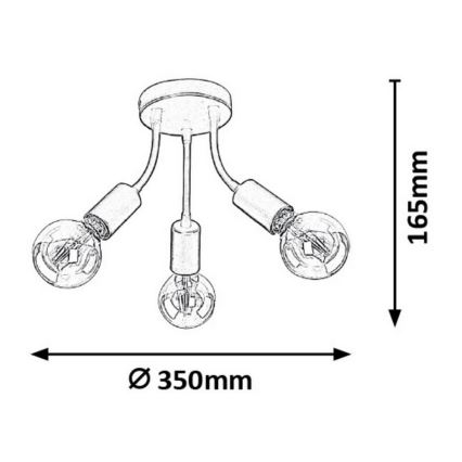 Rabalux - Plafondlamp 3xE27/60W/230V