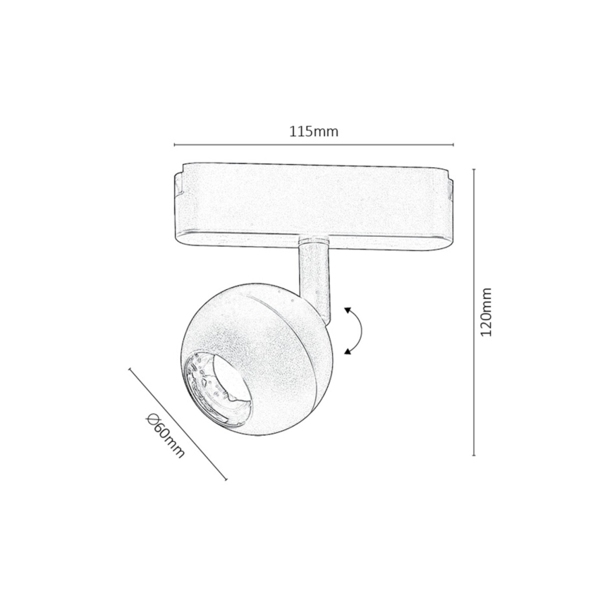 Rabalux - LED Spotlight voor 1-fase railsysteem LED/5W/24V 3000K zwart