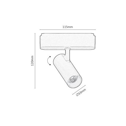 Rabalux - LED Spotlight voor 1-fase railsysteem LED/6W/24V 4000K zwart