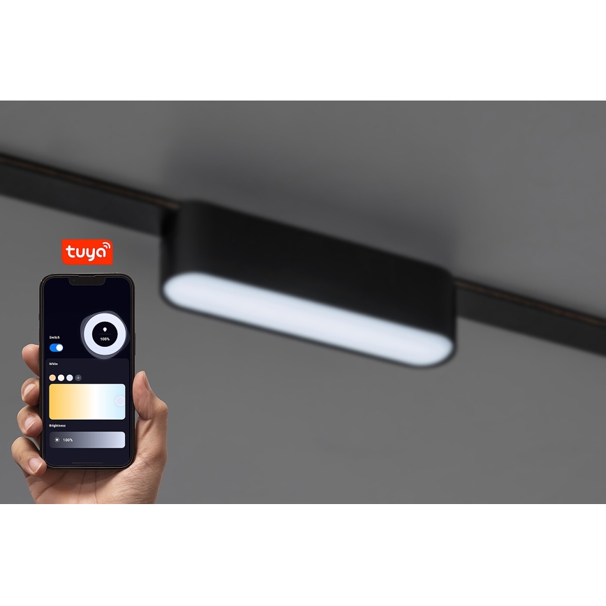 Rabalux - LED Dimbare plafondlamp voor 1-fase railsysteem LED/6W/24V 2700-5500K Wi-Fi Tuya 11,5 cm zwart