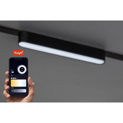 Rabalux - LED Dimbare plafondlamp voor 1-fase railsysteem LED/12W/24V 2700-5500K Wi-Fi Tuya 22 cm zwart