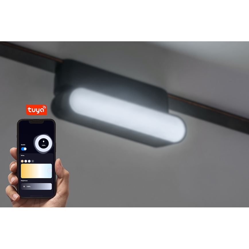 Rabalux - LED Dimbare plafondlamp voor 1-fase railsysteem LED/4W/24V 2700-5500K Wi-Fi Tuya 11,5 cm zwart