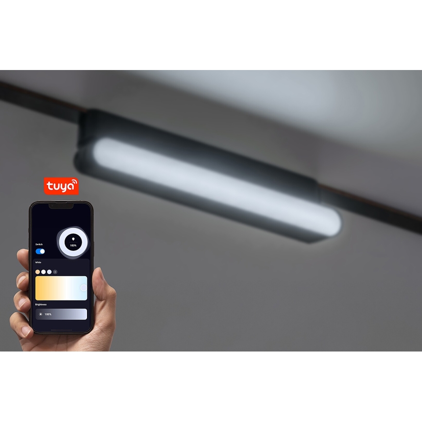 Rabalux - LED Dimbare plafondlamp voor 1-fase railsysteem LED/7W/24V 2700-5500K Wi-Fi Tuya 22 cm zwart