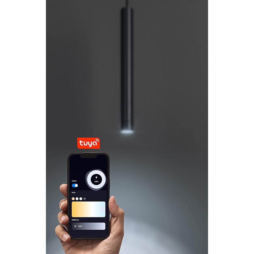Rabalux - Dimbare LED hanglamp aan een koord voor 1-fase railsysteem LED/5W/24V 2700-5500K Wi-Fi Tuya zwart