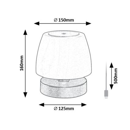 Rabalux - LED dimbare bureaulamp LED/3W/5V 2000 mAh IP44