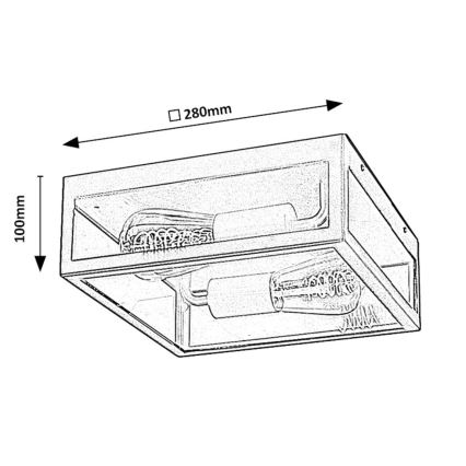 Rabalux - Plafondlamp voor buiten 2xE27/60W/230V IP23