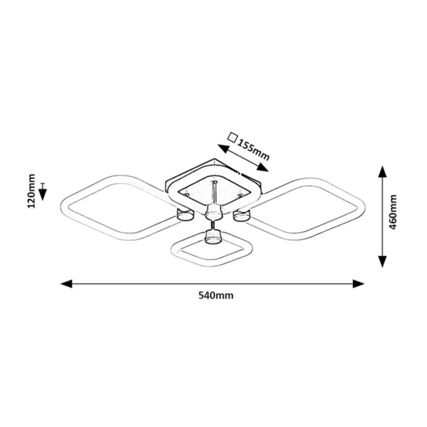 Rabalux - Dimbare LED-plafondlamp LED/47W/230V 3000/4000/6000K + afstandsbediening 46x54 cm