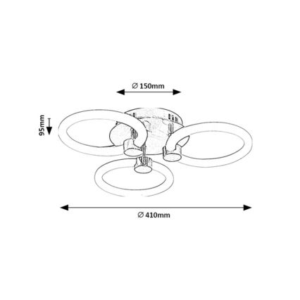 Rabalux - LED dimbare plafondlamp LED/21W/230V 3000/4000/6000K + afstandsbediening