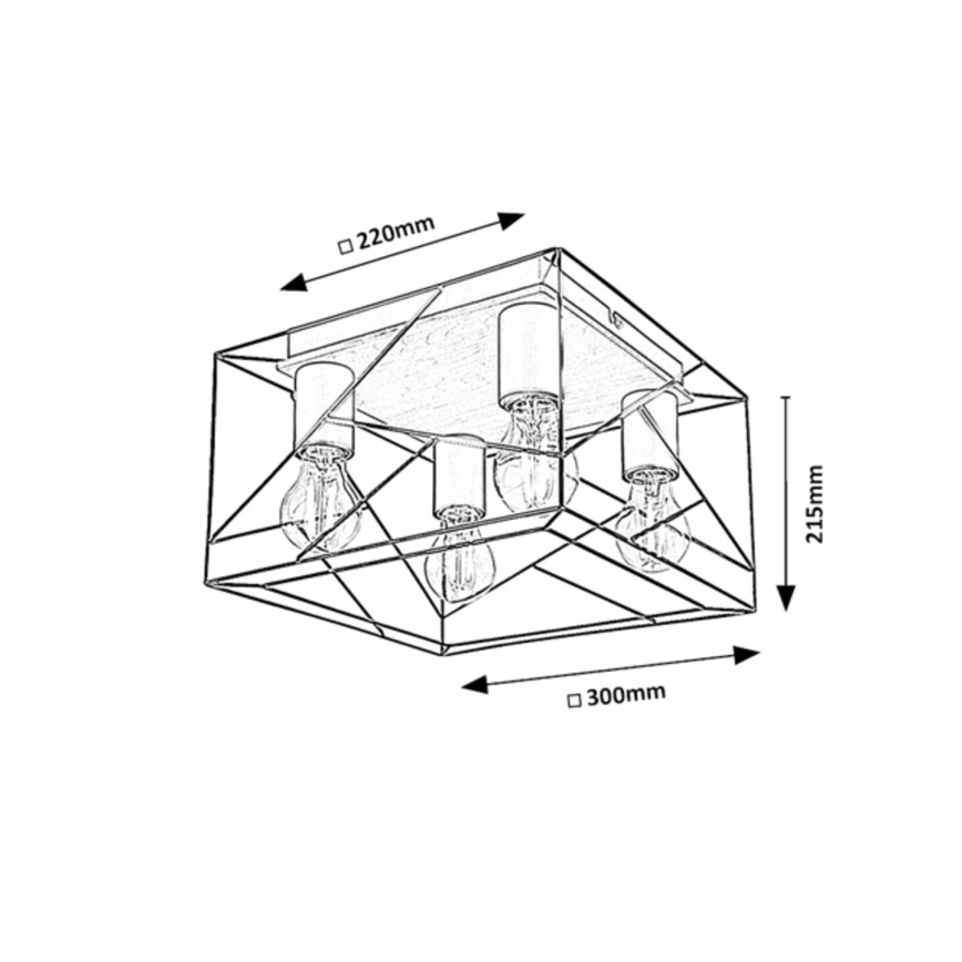 Rabalux - Plafondlamp 4xE27/40W/230V