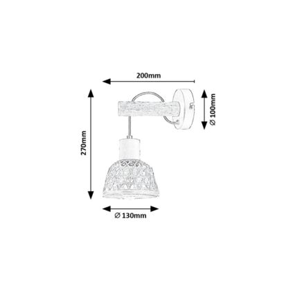 Rabalux - Wandlamp 1xE27/15W/230V rotan