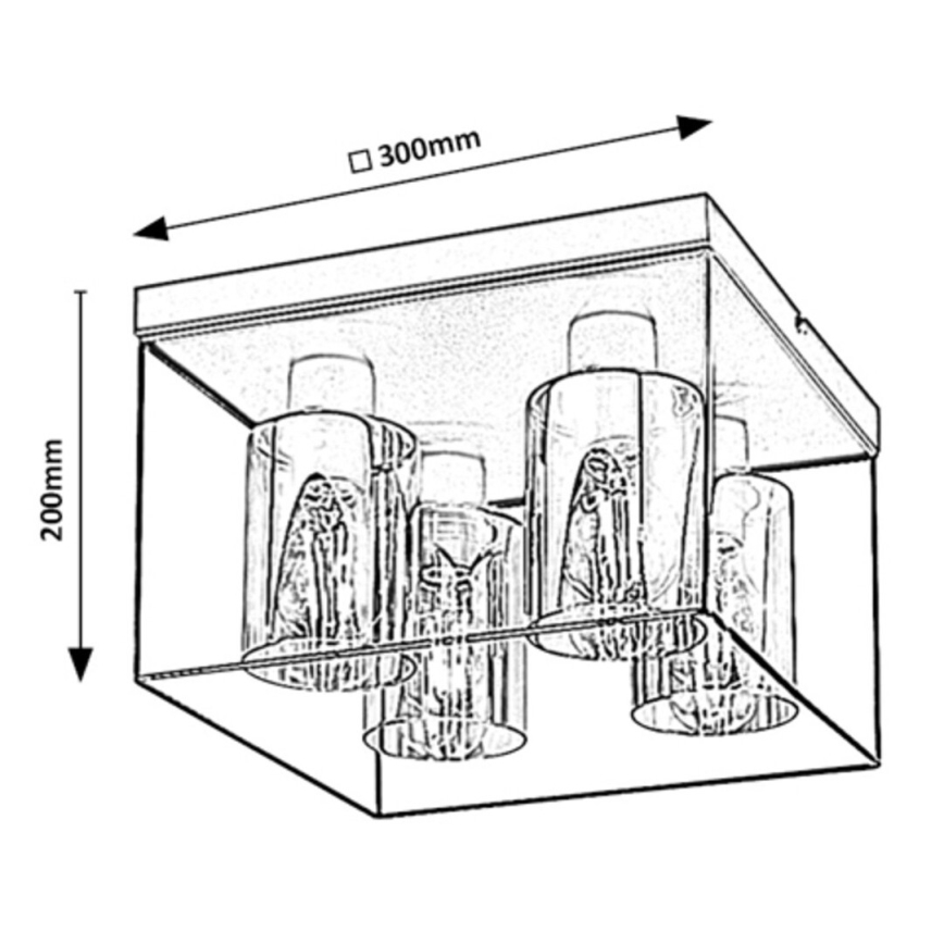 Rabalux - Plafondlamp 4xE27/25W/230V
