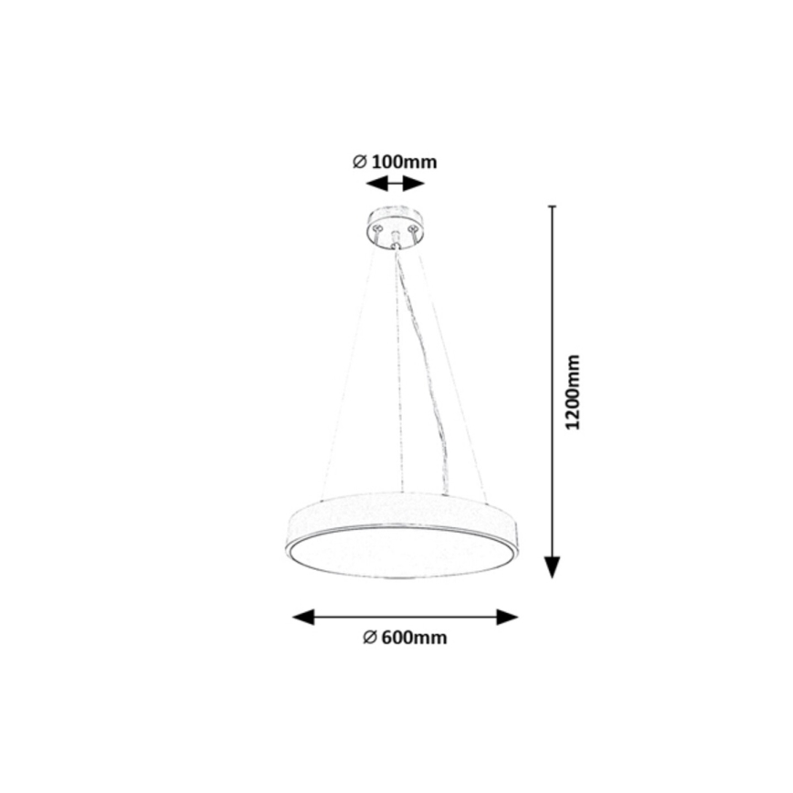 Rabalux - Dimbare LED hanglamp aan een koord LED/60W/230V 3000-6000K zwart + afstandsbediening