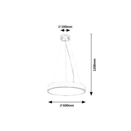 Rabalux - Dimbare LED hanglamp aan een koord LED/60W/230V zilver 3000-6000K + afstandsbediening