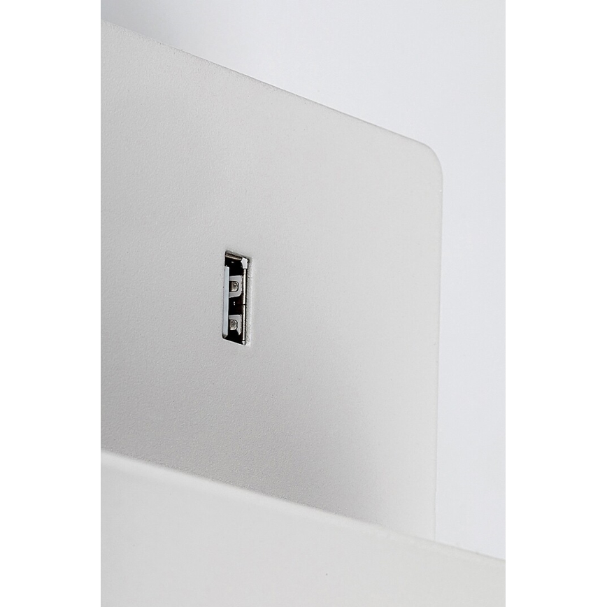 Rabalux - Wandlamp met plank en USB port 1xGU10/25W/230V wit