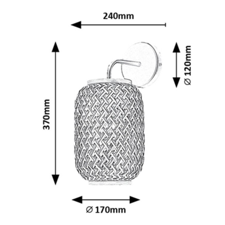 Rabalux - Wandlamp 1xE27/40W/230V rotan