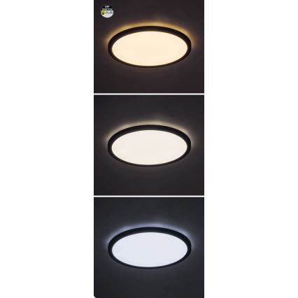 Rabalux - LED Plafondlamp LED/24W/230V 3000/4000/6000K Ø 29 cm zwart