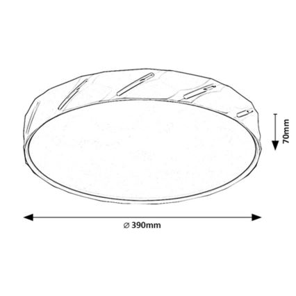 Rabalux - LED plafondlamp LED/25W/230V 4000K diameter 39 cm zwart