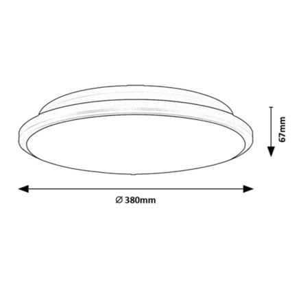 Rabalux - LED Plafondlamp LED/24W/230V 3000K zwart 38 cm